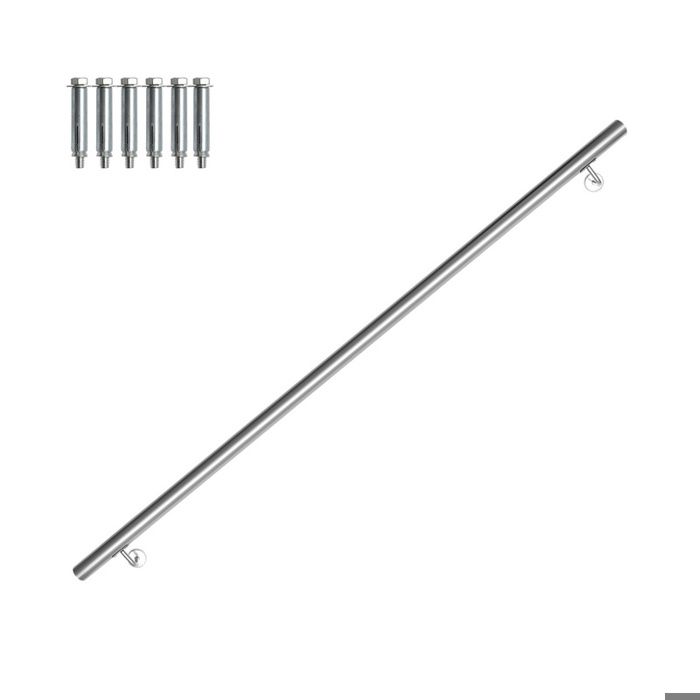 Main Courante Escalier Murale Inox - Longueur 76cm, Diamètre 5.1cm, Style Moderne à Monter