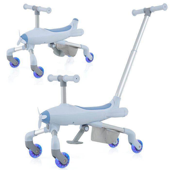 COSTWAY 5 en 1 Tricycle Bébé Evolutif avec Putter Parentale, Draisienne Vélo Bébé avec Siège Réglable, Guidon Réversible, Vélo d'équilibre pour Tout -Petits de 2 à 4 Ans