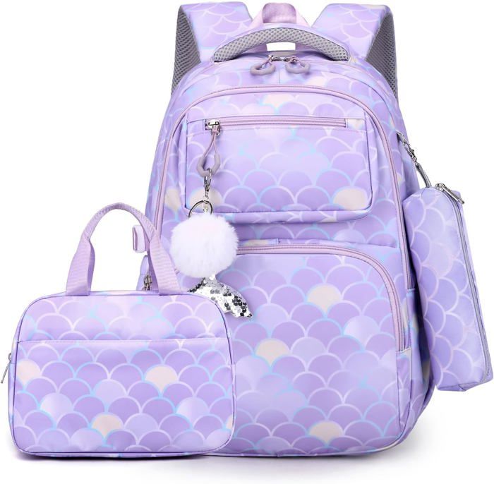 Tanou Cartable Fille Primaire, 20 Litres Sac A Dos College Fille H