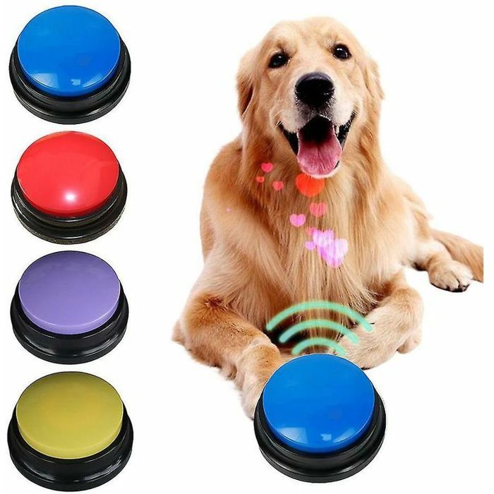 Meilleurs prix pour Bouton de communication pour animaux de compagnie Bote vocale sonore enregistrable Jouet parlant pour chien - couleurs multiple YYV