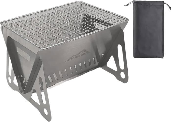 Barbecue Au Charbon De Bois Pliable En Acier Inoxydable Pour Camping En