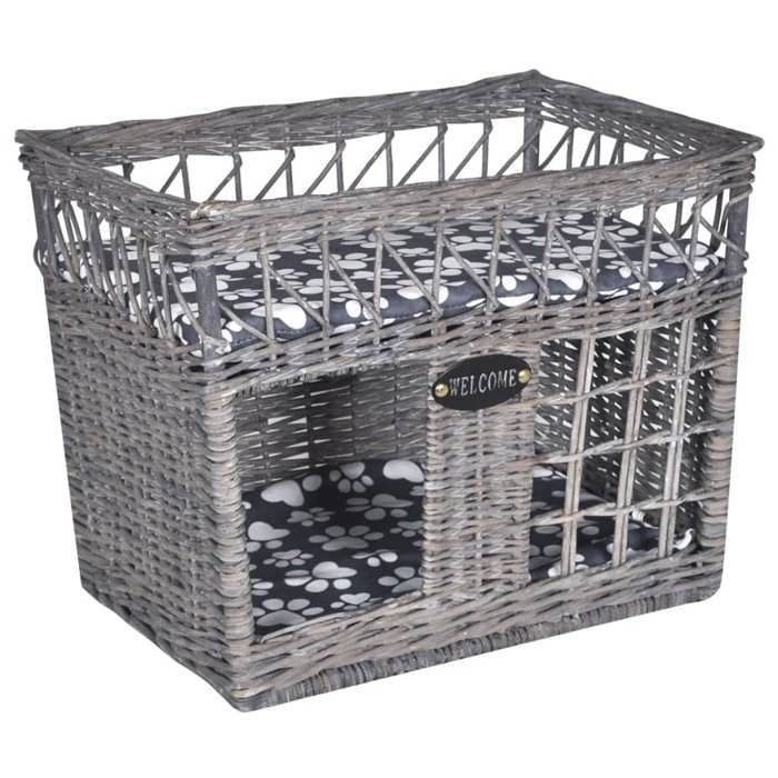 Meilleurs prix pour Arbre/maison/lit à chat avec coussin Saule Carré gris 02_0022788