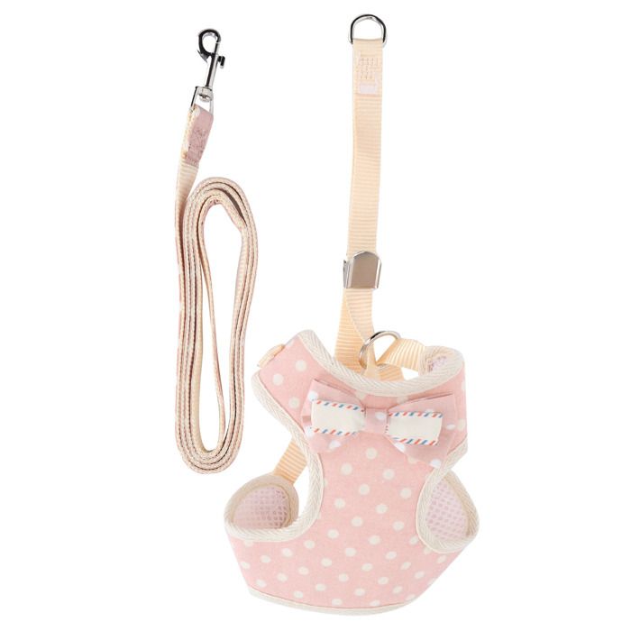 Meilleurs prix pour Harnais respirant pour chat avec laisse réglable et sangle de gilet de marche anti-évasion pour animaux de compagnie (pois roses M