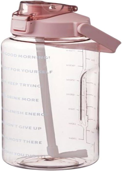 Gourde Motivation - 1.5l- Gourde Graduée Pour 1 Journee, Avec Paille