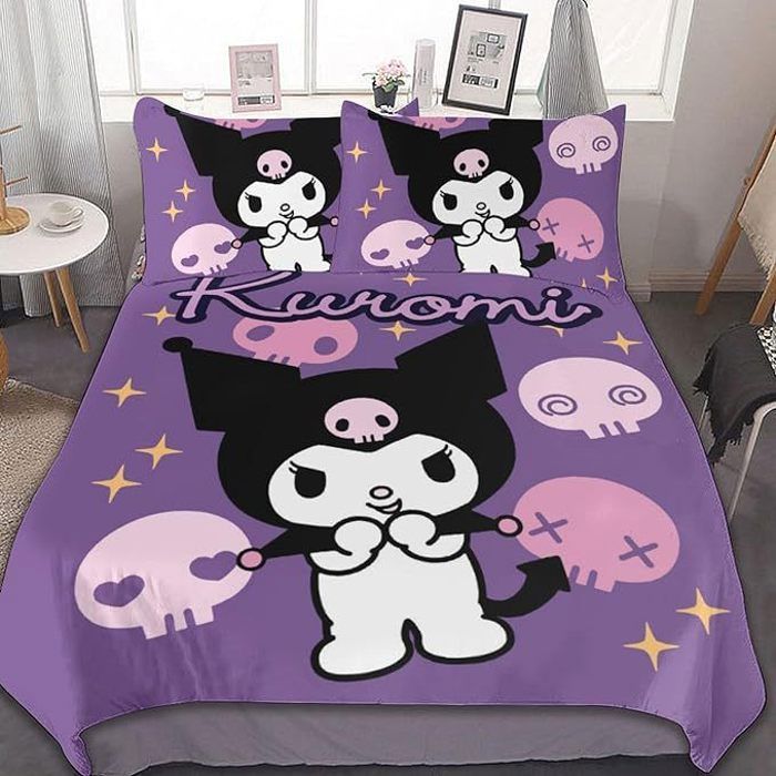Housse de Couette Animé 200x200 3D Imprimé en Microfibre Parure de lit Animé 3 Pièces Animé avec 2 Taie doreiller 50x75