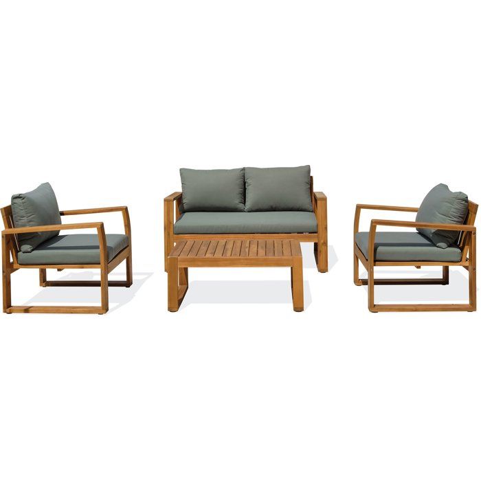 Salon bas de jardin - Olive - Bois dacacia - 4 places - Aracaju