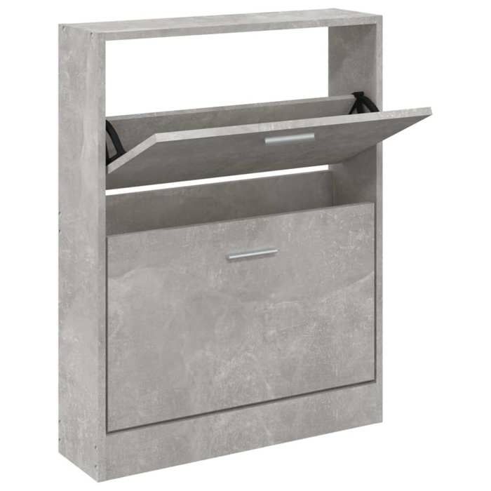 Armoire à chaussures/Meuble de rangement Contemporain Gris béton 59x17x81 cm Bois dingénierie（5594867）ZKY