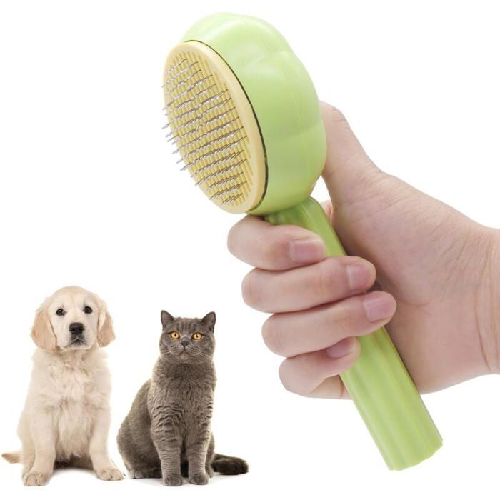 Comparer les prix de Peigne pour Animaux Brosse Autonettoyante pour Chiens et Chats Adapte aux Poils Courts et Longs ODIPIE
