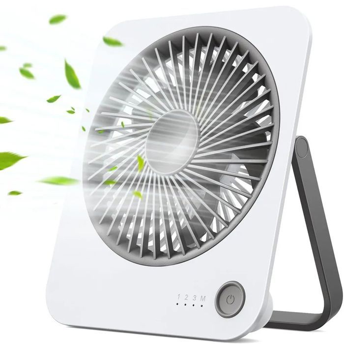 Portatif Rechargeable dun ventilateur de table 1200 mAh USB Ventilateur à 4 Vitesses 180 ° dInclinaison Ultra-mince Pliable - Cuneary