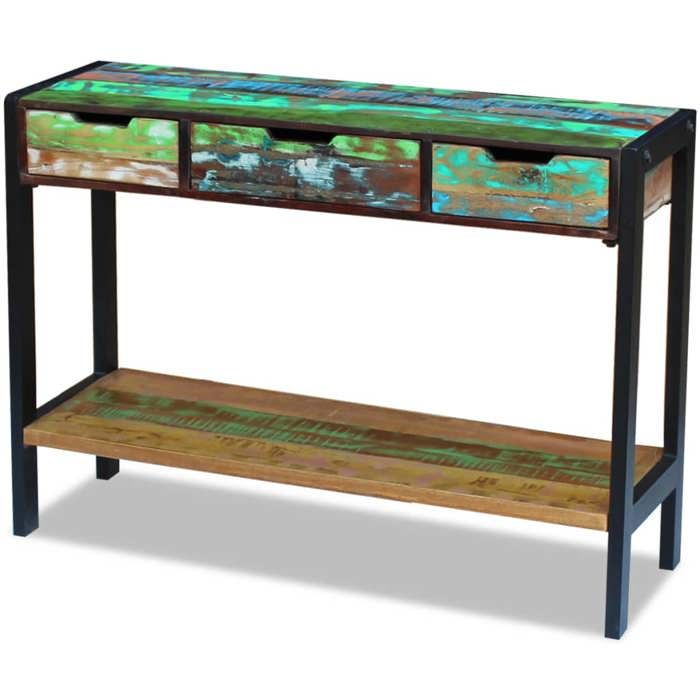 @FRENCH Buffet bahut - TOP VENTES - Commode Meuble de rangement 3 tiroirs - Bois de récupération massif - Armoire de Cuisine 76603