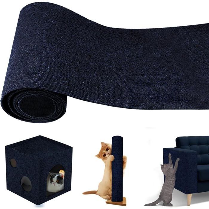 Tapis griffoir autocollant pour chat protection canapé chat anti-griffes 40×200 cm griffoir chat protection meubles bleu fonc