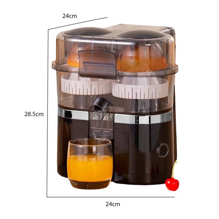 Presse-agrumes électrique à double tête 200 W avec coupe-agrumes intégré - sans effort et facile à nettoyer. - Uverbon