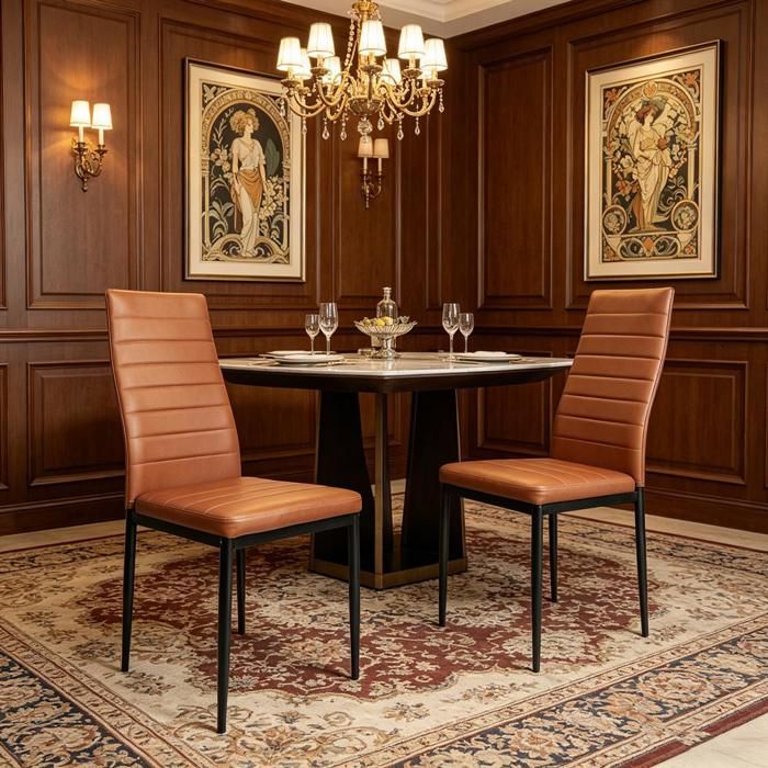SUPFINE Lot de 2 Chaises Salle à Manger Moderne Chaise de Cuisine en Simili (PU) Jusqu’à 120 kg pour Salle à Manger Cuisine