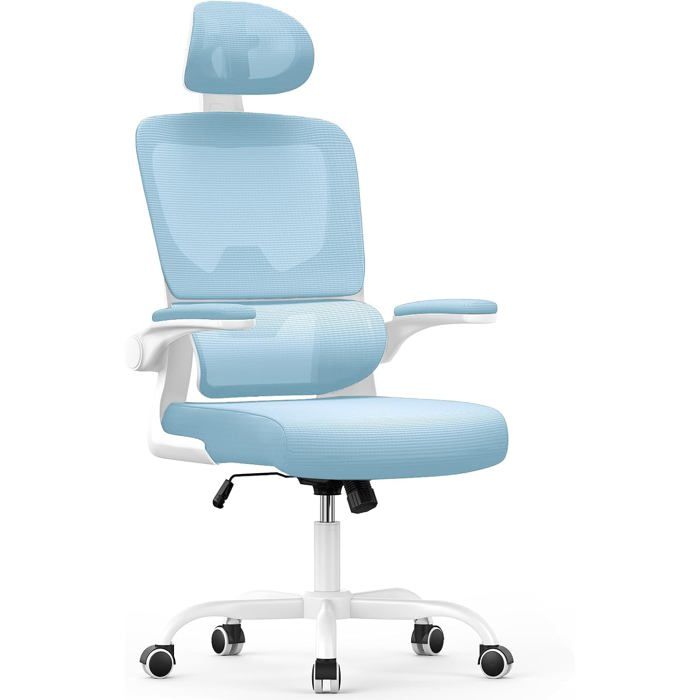 Chaise de bureau ergonomique - soutien lombaire réglable dossier inclinable repose-tête ajustable accoudoir réversible assise en