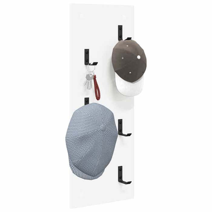 Meuble Étagère - Blanc - Porte-manteau mural - 1 pc - Blanc 30x1 5x80 cm Bois dingénierie B5032
