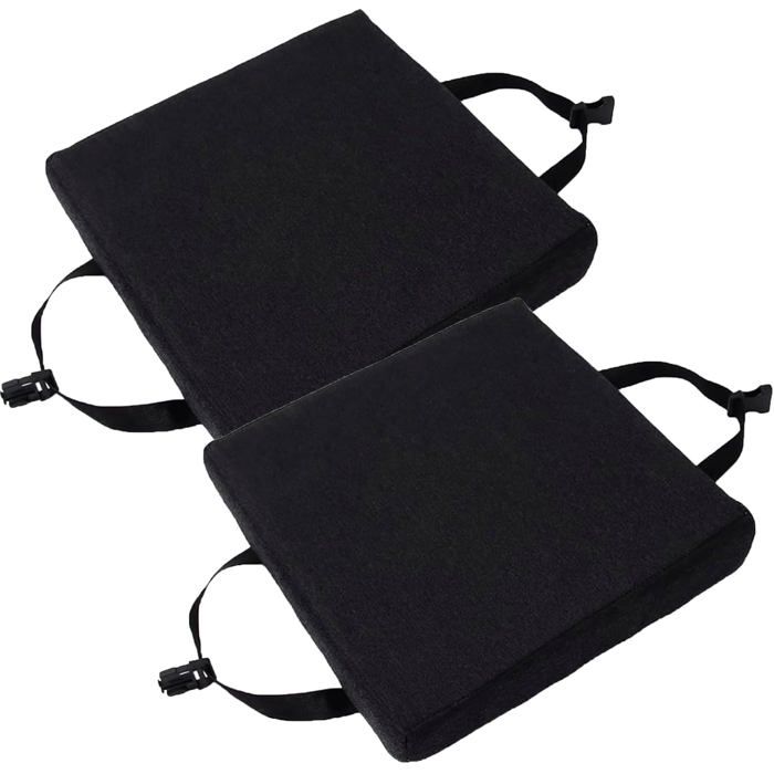 Lot de 2 coussins de chaise carrés antidérapants avec attaches 35x35x8 cm pour tabouret et salle à manger