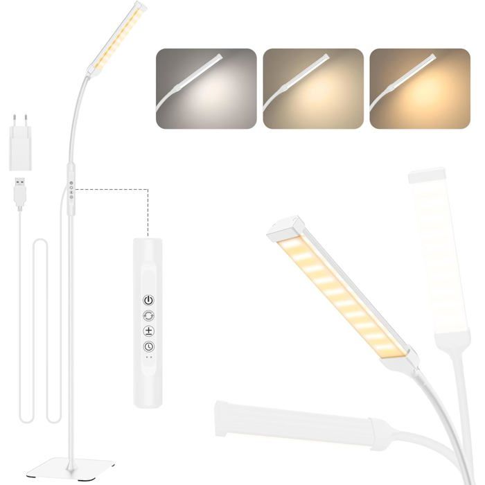 120 Led Lampadaires Lampe Sur Pied À Commande Tactile[3 Modes De Couleur Et 10 Niveaux De Luminosité] Lampe De Lecture À C[LL552]
