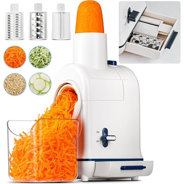Râpe A Légumes Électrique Aobosi Râpe Electrique Pour Râper Et Émincer Avec Une Grande Fente Pour Râper Les Carottes Entières Les