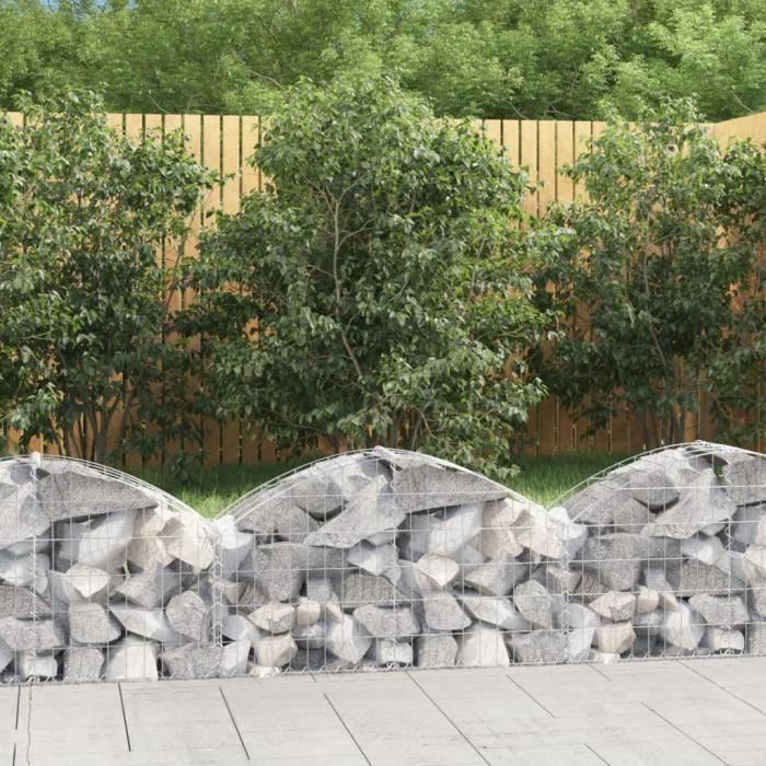 Mur de soutènement en gabion - AKOZON - XIJ - Fer galvanisé - Dimensions 100x30x40/60 cm