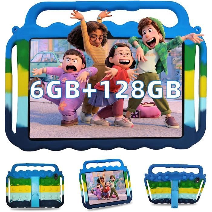 Tablette Enfants 10.1 Pouces – Stockage 128Go – 8 Go RAM – Android 12 – WIFI  – Contrôle Parental – Gris