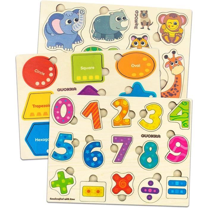 Jeux Puzzle Enfant 1 2 3 Ans by - Jouet Bebe Montessori pour Fille et  Garçon - Puzzle Animaux Nombres Figure Géométrique [165] - Cdiscount Jeux -  Jouets