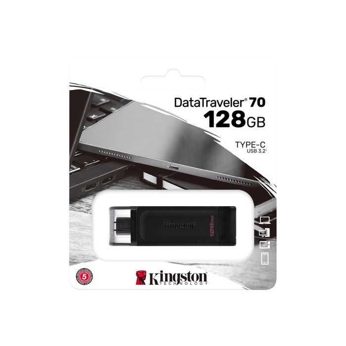 KINGSTON 128Go USB-C 3.2 Gen 1 DT 70 128Go USB-C 3.2 Gen 1 DataTraveler 70