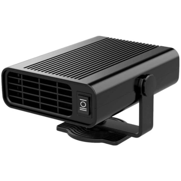 Chauffage Voiture 2 En 1 Ventilateur Et Dégivreur - Branchement Allume-cigare 12V, Réglable 360°, Pour Pare-brise Et Habitacle - 5