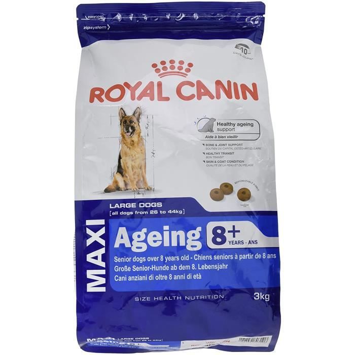 nourriture pour chiens royal canin aliment pour chien maxi pour chiens à partir de 8 ans 3 kg 35954