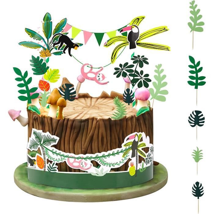 Topper gâteau personnalisé carré tropical - Planète Gateau