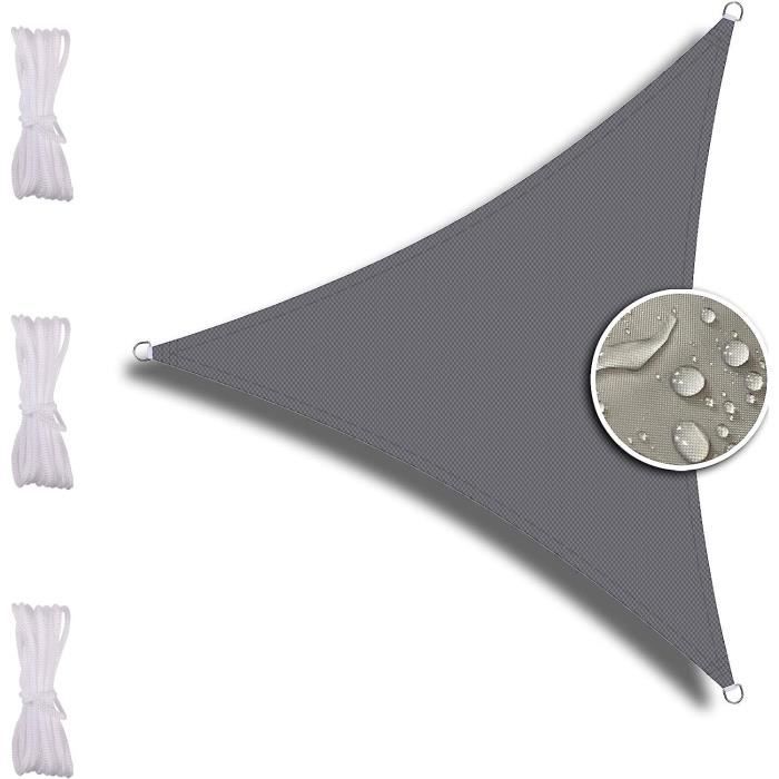 Voile D'ombrage Triangulaire 3x3x3m Yuragim - Imperméable, Protection UV 95%, Pour Jardin, Terrasse, Balcon