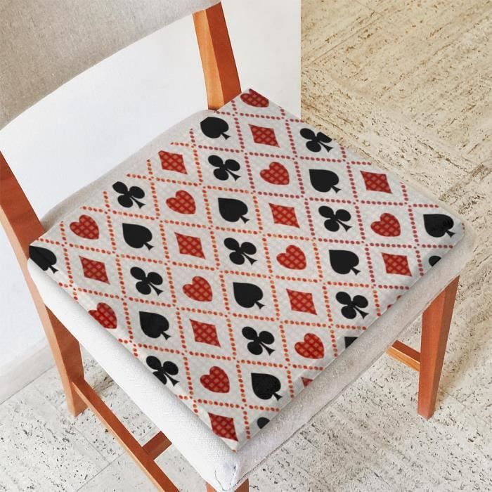 Lot De 2 Coussins De Siège Clubs En Forme De Cœurs En Forme De Diamants