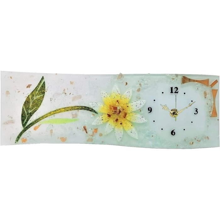 Horloge De Table Murano Verre Fusion - Artisanat Italien Avec Arbre De Vie Et Or