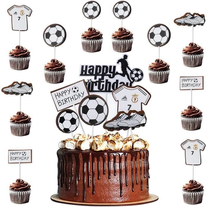Décorations Gâteau Football - 7 Joueurs + 2 Buts - Anniversaire Garçon