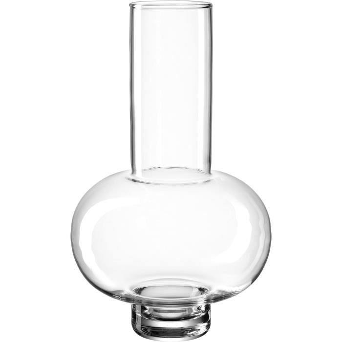 Vase Cylindrique Transparent Navaris 11,5 X 25 Cm - Vase Décoratif En Verre Simple Et Moderne