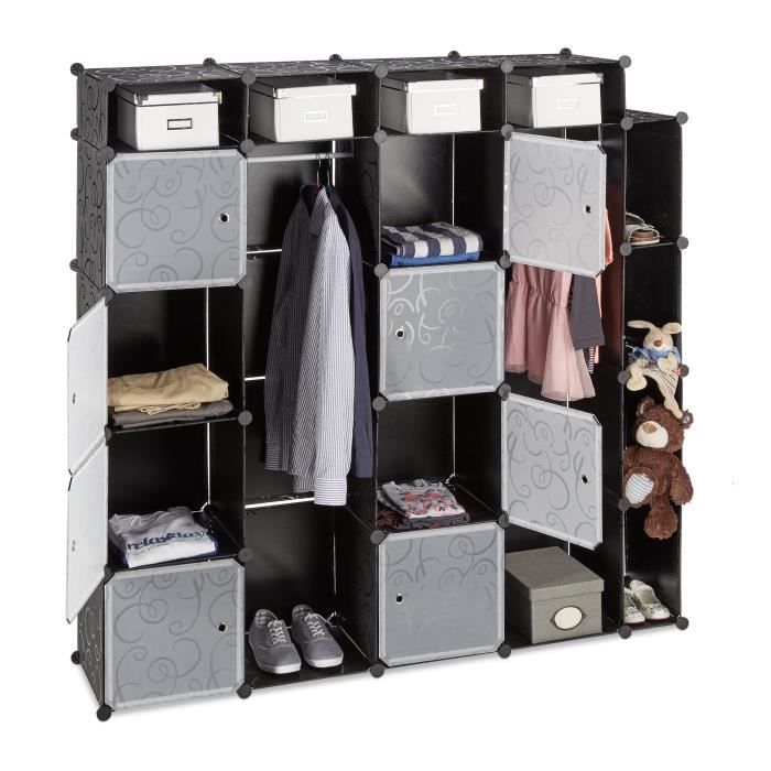 Penderie Garde Robe Modulable Multifonction Noir Achat Vente