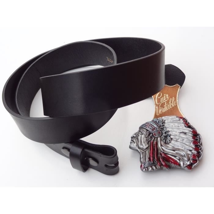 INDIEN WESTERN COUNTRY BOUCLE CEINTURE CUIR NOIR - Cdiscount Prêt-à-Porter