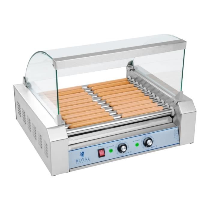 Machine à hot dog professionnelle inox 20 saucisses 2 200 watts - Helloshop26 - 3614096 - Gris
