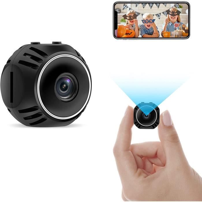 Mini Camera Espion Cachee Enregistreur,Full HD 1080P Micro Caméra WiFi  Exterieur sans Fil Spy Cam Vision Nocturne Détection de Mouvement Micro