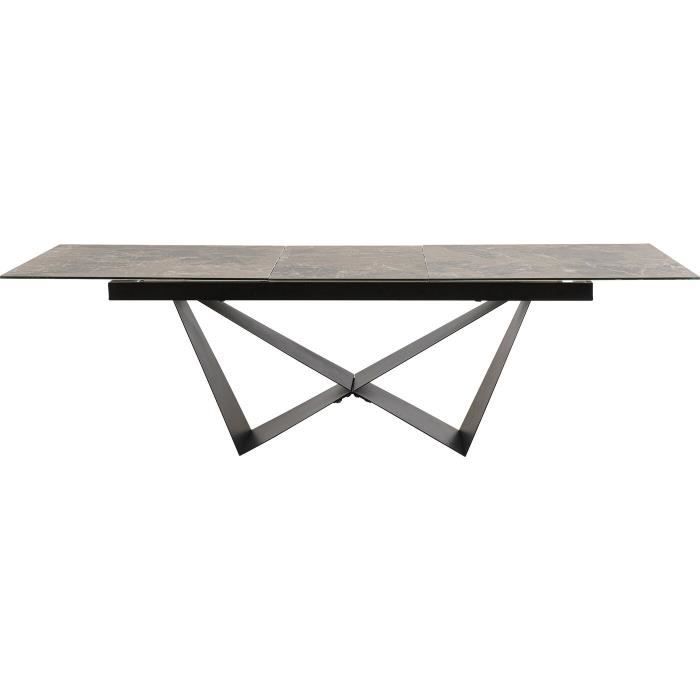 table à rallonge - kare design - connesso - plateau en céramique - rallonge 60cm - piétement en acier noir
