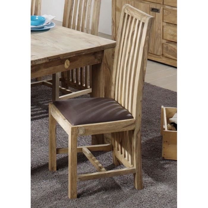 Chaise rembourrée - Bois massif de palissandre huilé - NATURE BROWN 802 Chaise rembourrée - Bois massif de palissandre huilé - NATURE BROWN 802
