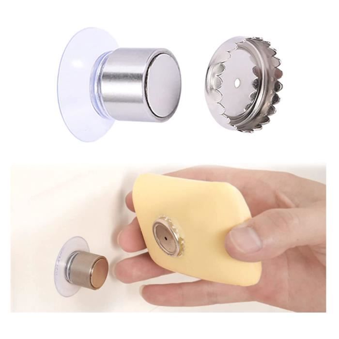 Lot De 3 Porte-Savons Magnétiques à Ventouse - Acier Inoxydable Pour Salle De Bain Et Cuisine