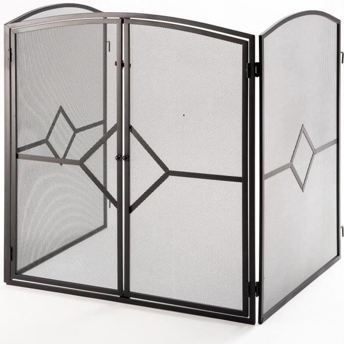 Parefeu large pour cheminée ou poêle, Pareétincelles, Protection