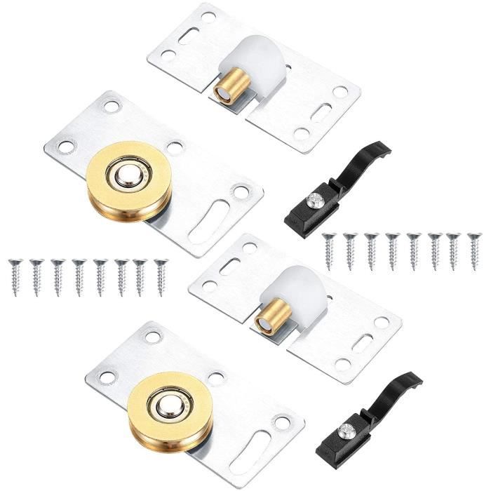 Roulettes De Porte Coulissante En Métal - Poulie à Rainure En U, Roue Concave, Pour Armoire Et Meubles En Bois Massif, Lot De 2 - 10
