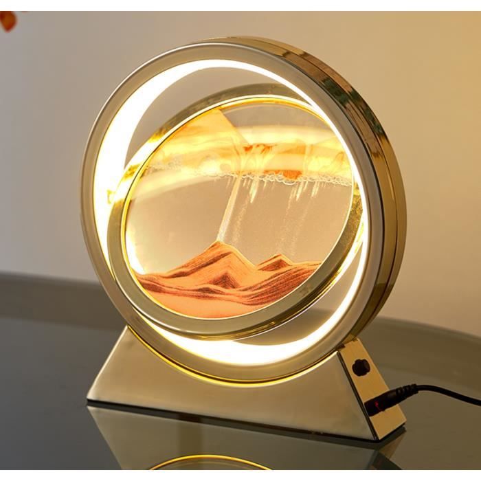 Lampe LED en forme de sablier 3D, 25,4 cm, lumière de nuit à sable