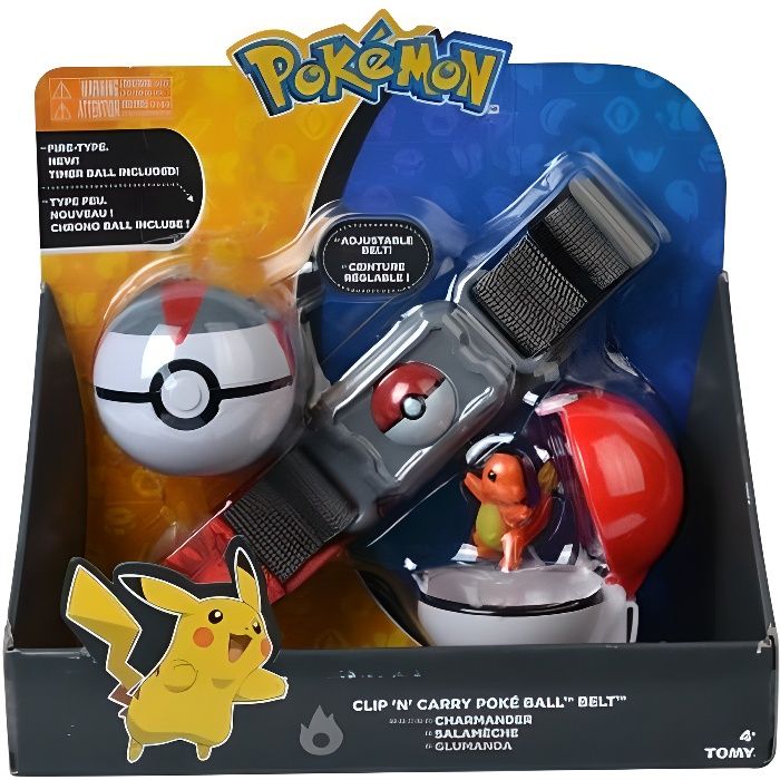 Ceinture POKEMON POKEBALL FIGURINE dresseur PIKACHU Sacha
