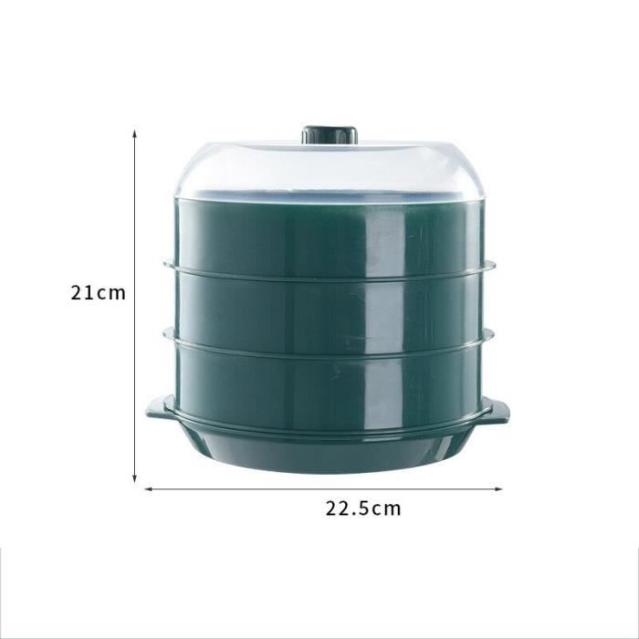 Cuiseur à Riz 3 En 1 Pour Micro-ondes - 18 Cm, Vert, Pour Riz, Pâtes Et Légumes Parfaits