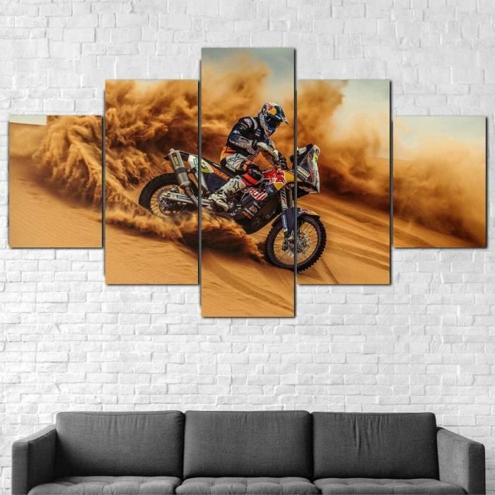 Toile Decoration Murale Moto Rallye Velo Ktm Racer 5 Parties Tableau Tableaux Decoration 100 50cm 8 Cdiscount Maison