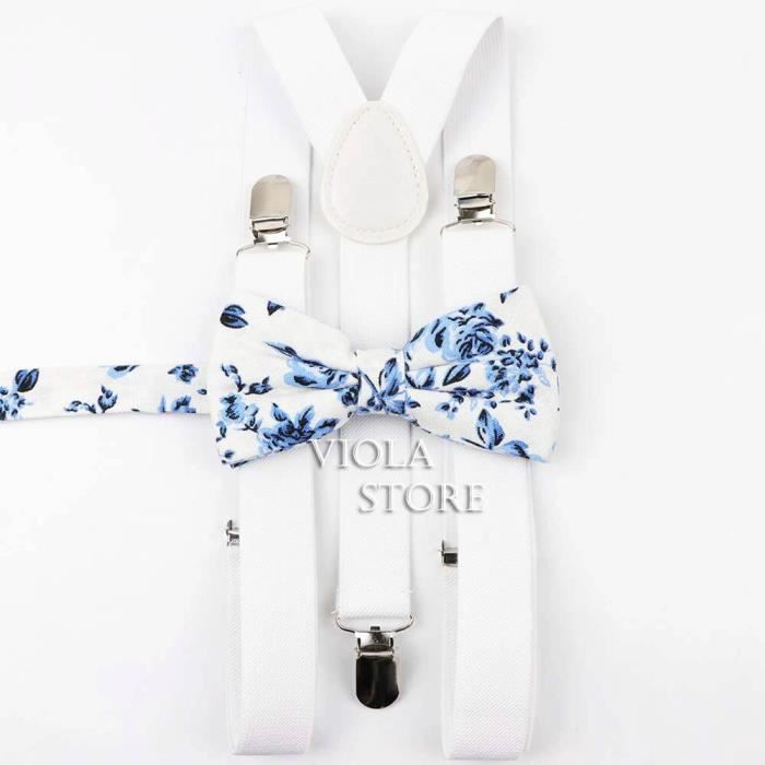 Ensemble Bretelles Croisées Et Nœud Papillon Homme - Navy Blue Pour Mariage Et Événements