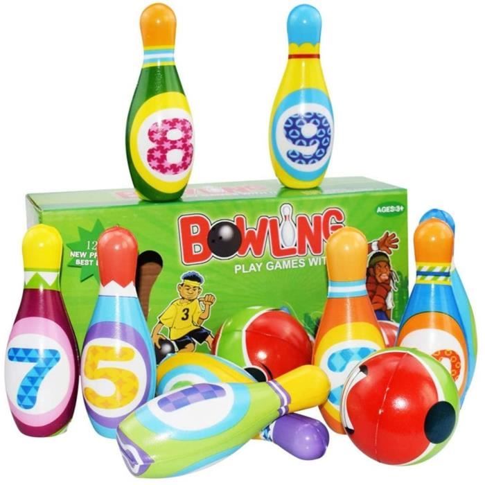Jeux Exterieur Enfant Jeux de Quilles 10 quilles Boules de
