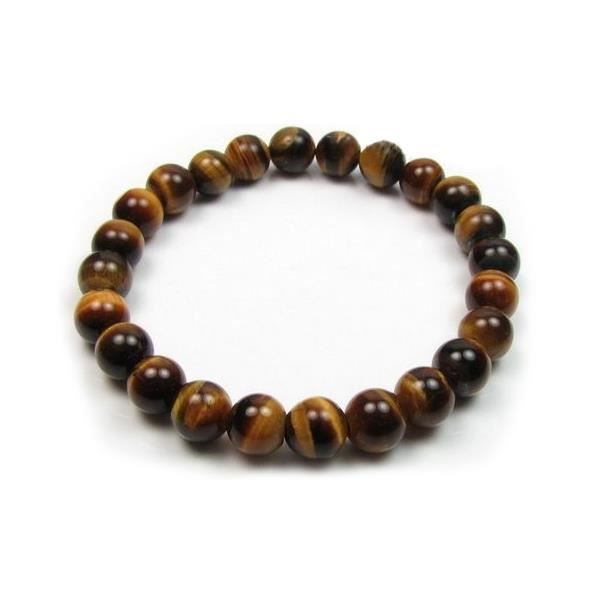 BLUE PEARLS Bracelet stretch -  - Oeil de Tigre - 8 mm - Marron - Femme 